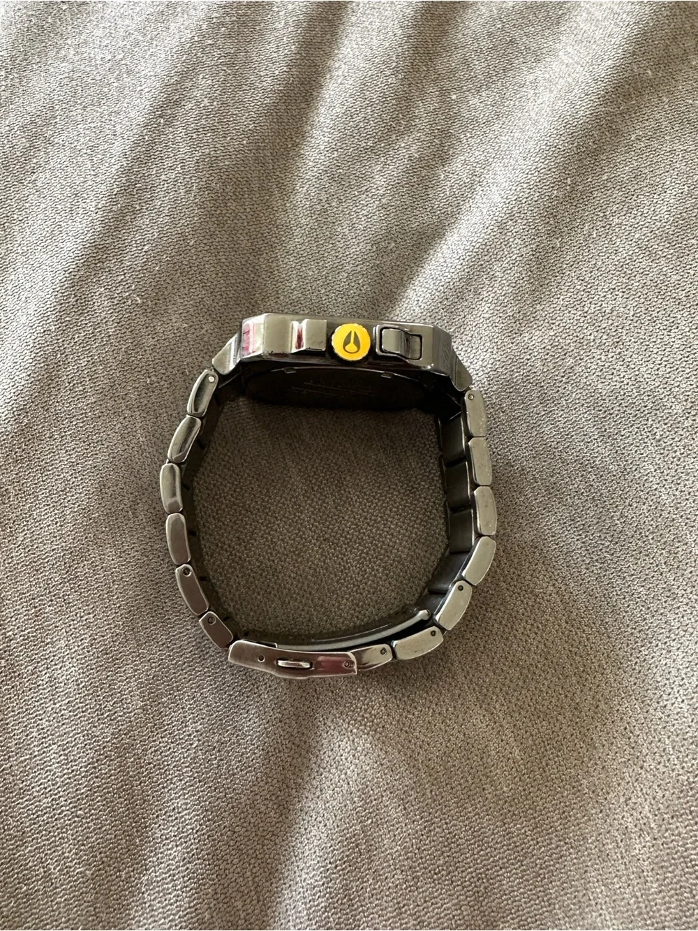 Nixon Men's “JUMP” The Platform Silver Stainless Steel Square Watch